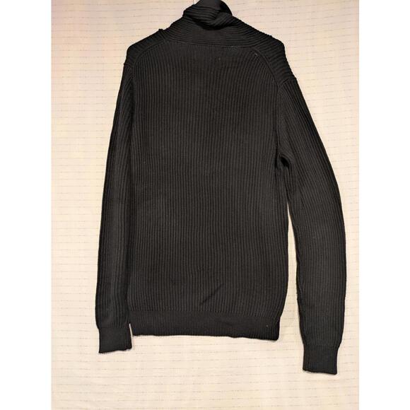 Buffalo David Bitton Ribbed Cowl Sweater Black Knitwear Mens Small - Picture 11 of 11